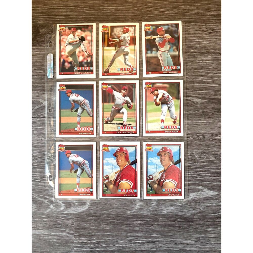 1991 Topps Cincinnati Reds Team Lot Jack Armstrong Glenn Braggs Joe Oliver +More